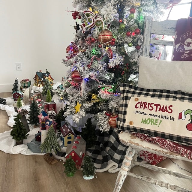 Custom Wedding Gift Bundle:  3 seasons + GINGHAM/BUFFALO CHECK pillow + custom last name panel: 3 BEES BEE KIND / SUNFLOWER JARS / VINTAGE CHRISTMAS TREE TRUCK /CUSTOM LAST NAME PANEL