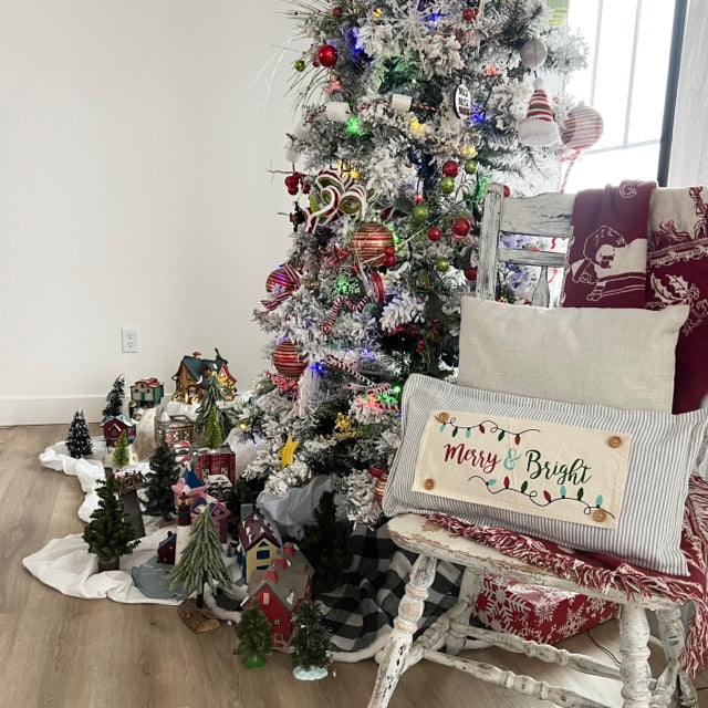 NEW! Custom FALL Wedding Gift Bundle:  GRAY TICKING STRIPE pillow + custom last name, FALL BIKE / MERRY & BRIGHT / CUSTOM PANEL