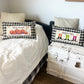 NEW! BUNDLE SET: Buffalo Check Gingham Pillow (comes w/ foam insert & these 3 panels in back pocket)  SMELL MY FEET, PUMPKIN PIE, CHRISTMAS TRUCK