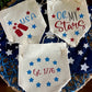 Glitter Holiday Pennant Wreath / Swag Banner: Summer BBQ American America Flag Old Glory Sparkly Fireworks Stars and Stripes 4th of July Firecrackers OH MY STARS