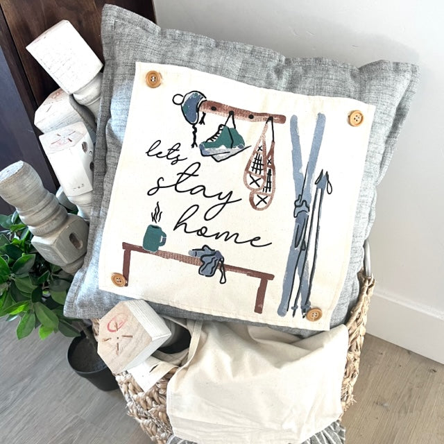 NEW! CUSTOM WINTER WEDDING BUNDLE:  3 seasons + SQUARE TICKING STRIPE pillow + custom last name panel: SKI BENCH, HEARTS, PRESSED FLOWERS, CUSTOM LAST NAME PANEL