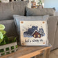 SQUARE Holiday Panel: Christmas Family Tradition Snow Scene Winter Wonderland Resort Downhill  SKI LODGE