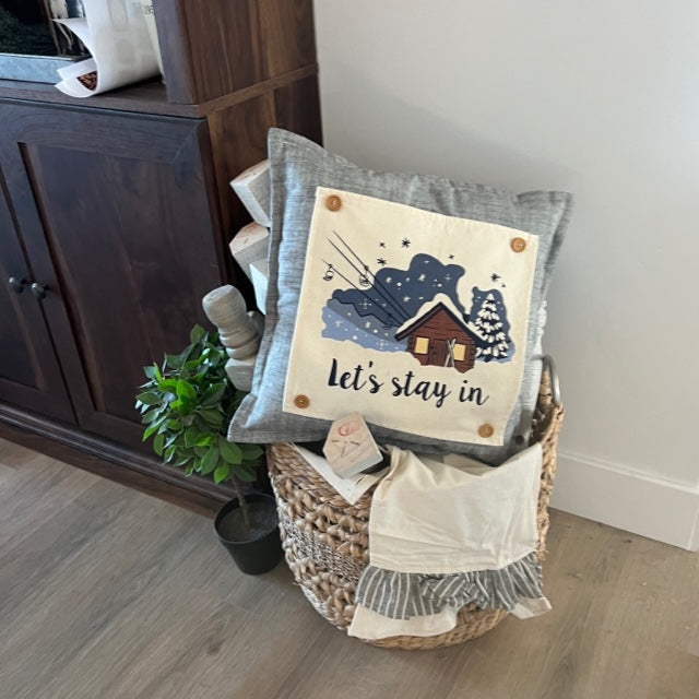 NEW! CUSTOM WINTER WEDDING BUNDLE:  3 seasons + SQUARE CHARCOAL pillow + custom last name panel LODGE, HEARTS, SPRING BOOT, CUSTOM LAST NAME PANEL