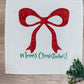 GLITTER PANEL ONLY: SQUARE Winter Bling Sparkle Twinkle Bling Glitz Confetti Green Merry Christmas Bow RED RIBBON