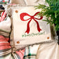 GLITTER PANEL ONLY: SQUARE Winter Bling Sparkle Twinkle Bling Glitz Confetti Green Merry Christmas Bow RED RIBBON