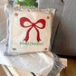 GLITTER PANEL ONLY: SQUARE Winter Bling Sparkle Twinkle Bling Glitz Confetti Green Merry Christmas Bow RED RIBBON