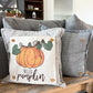 GIFT GUIDE:  PERFECT FOR THE ONE WHO HAS EVERYTHING!   SQUARE  SET: TICKING STRIPES PILLOW (comes with foam insert and these 4 panels in back pocket); Winter Spring Summer Fall Autumn: SKI BENCH, HELLO PUMPKIN, LAND THAT I LOVE, SPRING DRIED FLOWERS