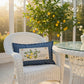 PILLOW ONLY RECTANGLE denim country blue with white polka dots: BLUE POLKA-DOT PILLOW (with fluffy insert)