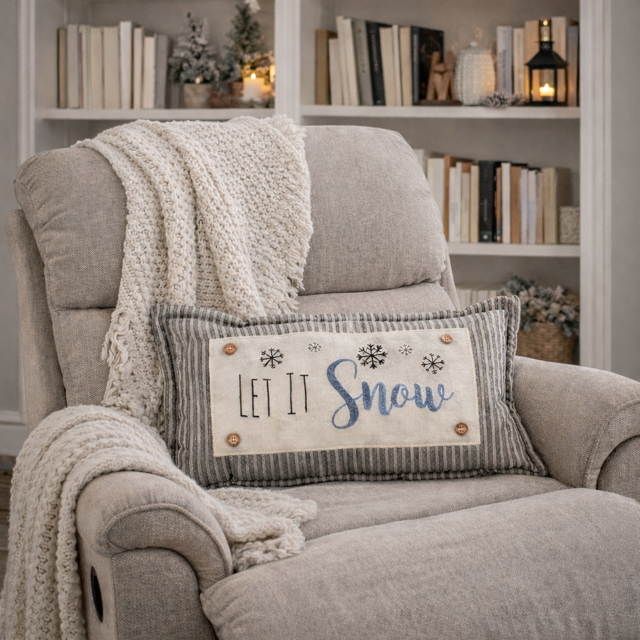 PILLOW ONLY (with fluffy insert): Galvinized Charcoal/Cream Farm Stripes: RECTANGLE CREAM/ DARK CHARCOALSTRIPES PILLOW (with insert)