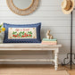 PILLOW ONLY RECTANGLE denim country blue with white polka dots: BLUE POLKA-DOT PILLOW (with fluffy insert)