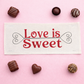 GLITTER PANEL ONLY:  RECTANGLE Glitter Holiday Panel: Winter, Valentines Cherry Pink, Love, Spouse, Partner; LOVE IS SWEET