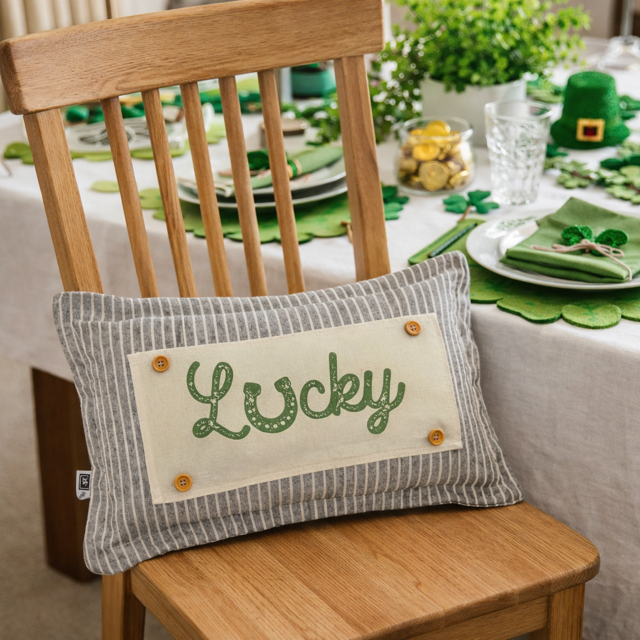 NEW! WINTER BUNDLE 26:  3 seasons +BURLAP pillow: LUCKY, XOXO, DEER