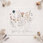 PANEL ONLY: SQUARE Pastel Water Color Floral Herb Garden Bouquet;  Spring is Here Dry PRESSED FLOWERS