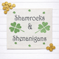 GLITTER PANEL ONLY: SQUARE, Irish Kisses & Shamrock Wishes; Spring St. Patrick's Day, SHAMROCKS & SHENANIGANS