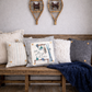 NEW! SQUARE BUNDLE SET: TICKING STRIPES PILLOW (comes with foam insert and these 3 panels in back pocket); Winter : SKI BENCH, HEARTS, PRESSED FLOWERS