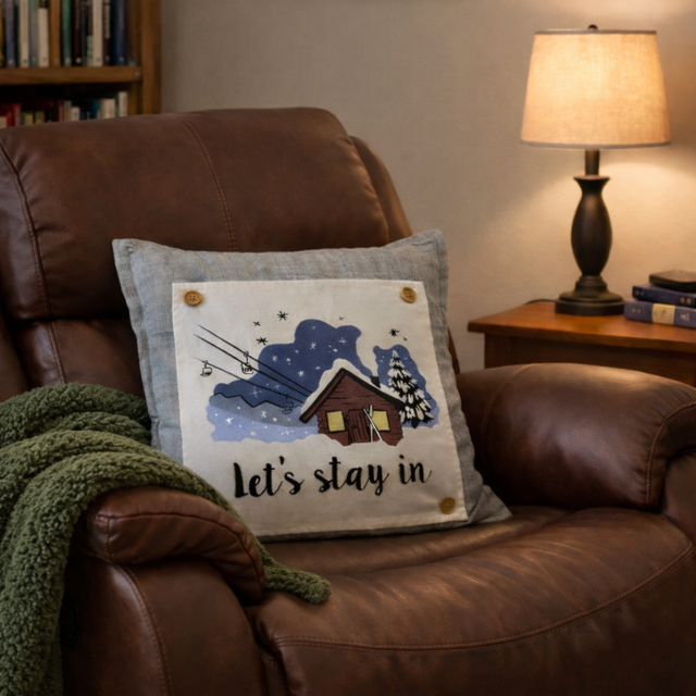 NEW! SQUARE BUNDLE SET: CHARCOAL PILLOW (comes with foam insert and these 3 panels in back pocket); Winter : LODGE, HEARTS, SPRING BOOT