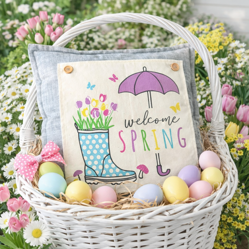 NEW! SQUARE BUNDLE SET: CHARCOAL PILLOW (comes with foam insert and these 3 panels in back pocket); Winter : LODGE, HEARTS, SPRING BOOT