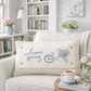 PILLOW ONLY (with fluffy insert): Farmhouse Gray/White Ticking Stripes: RECTANGLE GRAY/WHITE STRIPES TICKING  PILLOW (with insert)