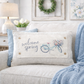 PILLOW ONLY (with fluffy insert): Farmhouse Gray/White Ticking Stripes: RECTANGLE GRAY/WHITE STRIPES TICKING  PILLOW (with insert)