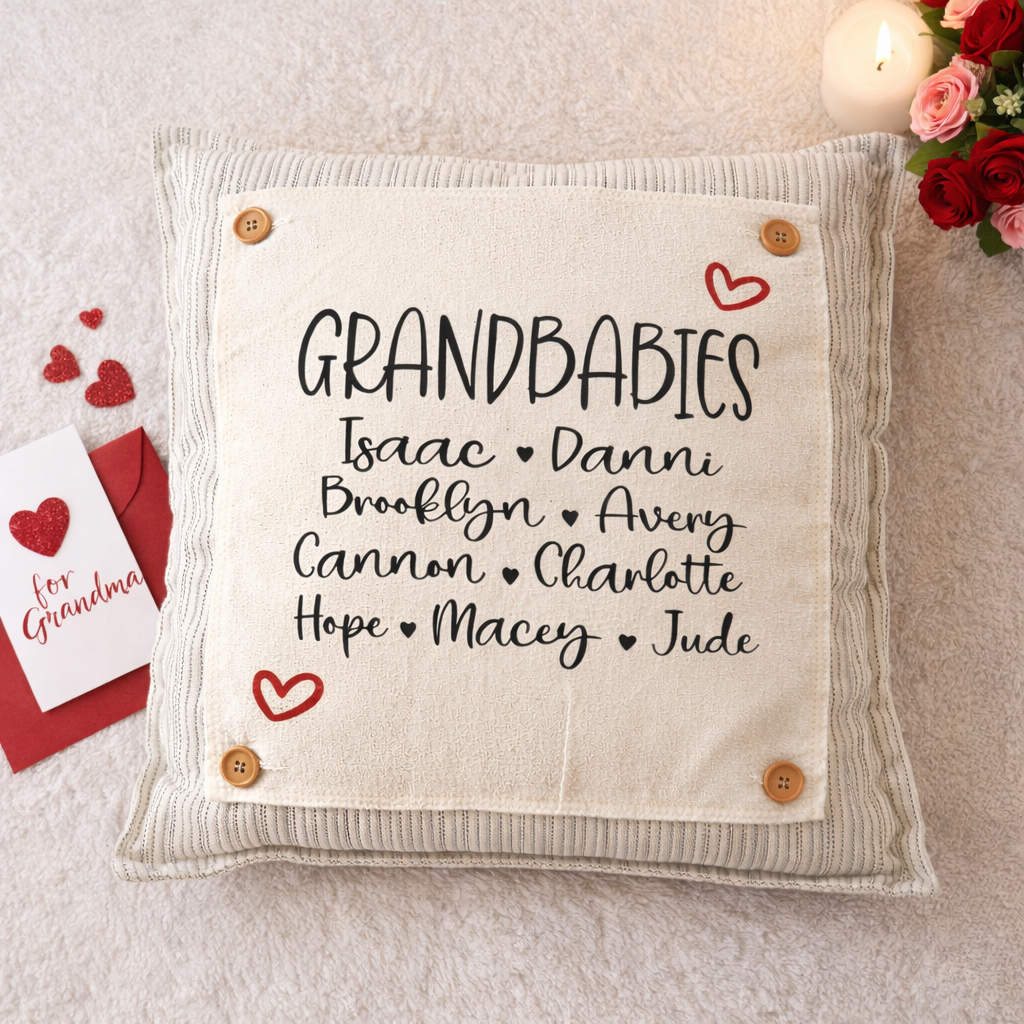 PANEL ONLY: SQUARE Custom Memory SQUARE PANEL: Grandkids/Nana/Mimi/Aunt Name/Grandma Mother's Day Mom Gift, GRANDBABIES PANEL
