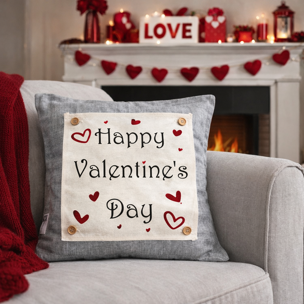 GLITTER PANEL ONLY:  SQUARE Glitter Holiday Panel: Winter, Cherry Pink, Love, Spouse, Partner; SQUARE PINK HAPPY VALENTINE'S DAY