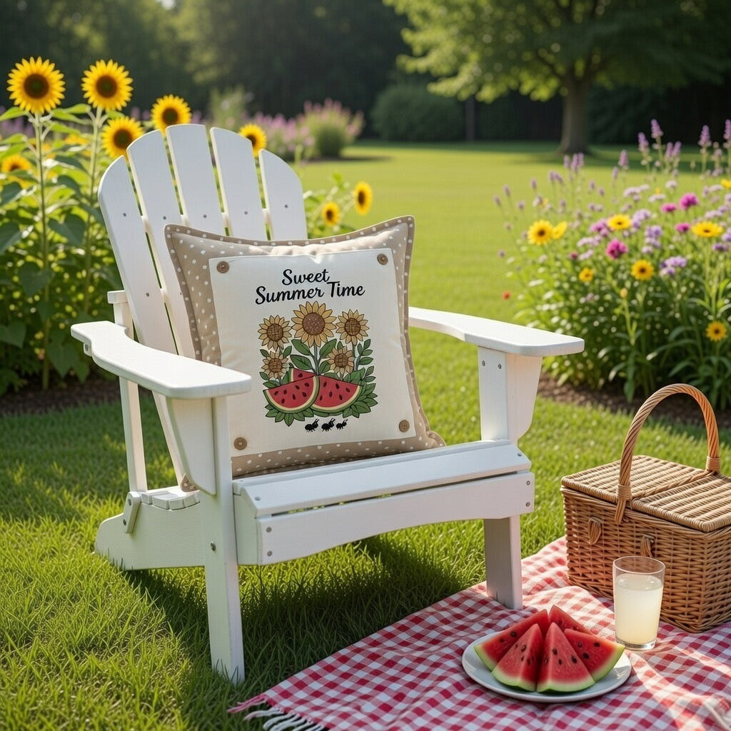PANEL ONLY: SQUARE Entry, Garden, Between Holidays, House Warming, Host, sunflowers, watermelon, Summer; SWEET SUMMER TIME