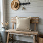 PILLOW ONLY: SQUARE Tan with white polka-dot spots Pillow; WHITE/TAN POLKA DOT PILLOW (with insert)