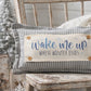 PILLOW ONLY (with fluffy insert): Galvinized Charcoal/Cream Farm Stripes: RECTANGLE CREAM/ DARK CHARCOALSTRIPES PILLOW (with insert)