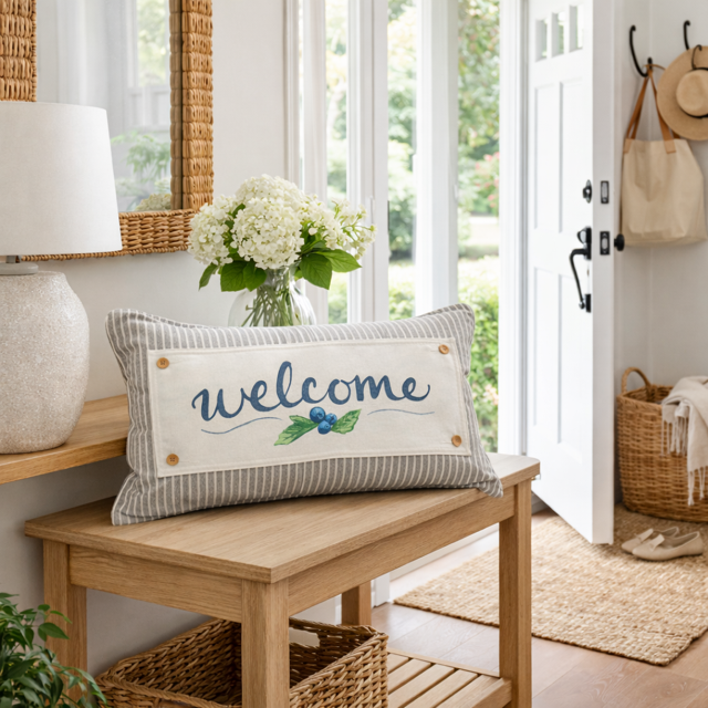 PANEL ONLY: RECTANGLE Entry, Garden, Between Holidays, House Warming, Host, Mother's Day Neutral; NEW WELCOME