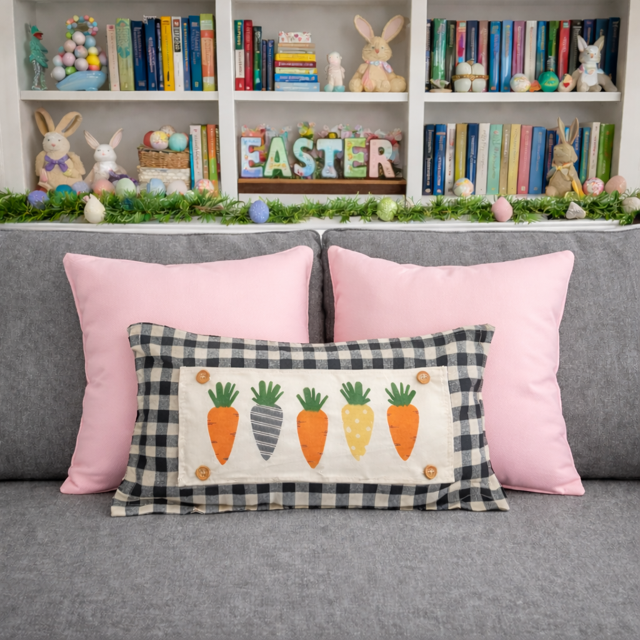 PILLOW ONLY (with fluffy insert): Buffalo Check Gingham: RECTANGLE BUFFALO CHECK PILLOW (with insert)