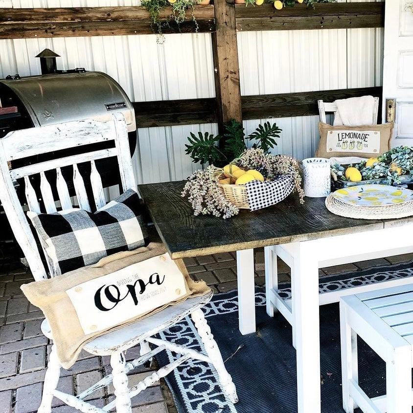 NEW! Custom FALL Wedding Gift Bundle:  3 seasons + CHARCOAL/GALVINIZED STRIPES pillow + custom last name panel & TRACTOR / SLEIGH RIDES / CUSTOM LAST NAME PANEL