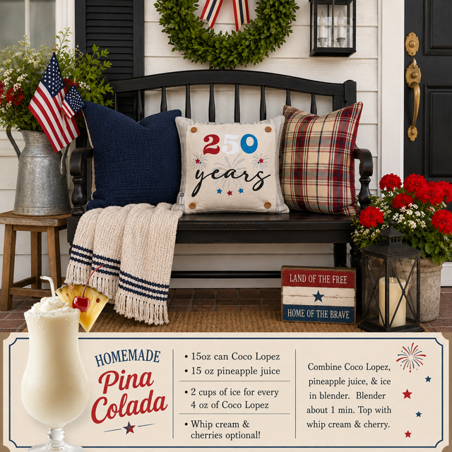 LIMITED TIME!!  250 YEARS GLITTER PANEL ONLY: SQUARE Summer BBQ American America Flag Old Glory Sparkly 250 YEARS