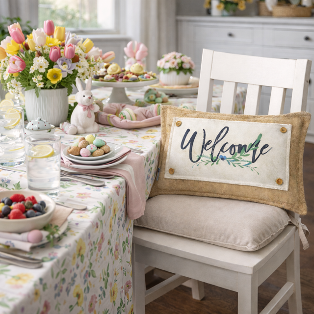 NEW! RECTANGLE SUMMER/FALL BUNDLE:  3 seasons + BOHO pillow:  PEONIES, CITRUS LEMON, OLD WELCOME