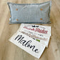 NEW! Custom FALL Wedding Gift Bundle:  3 seasons + CHARCOAL/GALVINIZED STRIPES pillow + custom last name panel & TRACTOR / SLEIGH RIDES / CUSTOM LAST NAME PANEL