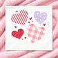 PANEL ONLY: 
SQUARE Holiday Pure & Simple Aesthetic Classy Clean Boho Heart Cursive Honest Natural Love Winter, Valentine's, Hearts, Red, Purple, Pink, Polk-a-dot, Stripes, Gingham, Plaid: SQUARE HEARTS;