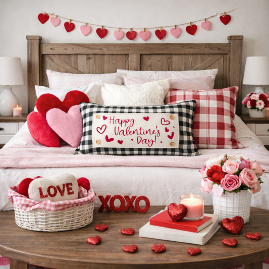 GLITTER PANEL ONLY:  RECTANGLE Glitter Holiday Panel: Winter, Cherry Pink, Love, Spouse, Partner; PINK HAPPY VALENTINE'S DAY