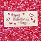 GLITTER PANEL ONLY:  RECTANGLE Glitter Holiday Panel: Winter, Cherry Pink, Love, Spouse, Partner; PINK HAPPY VALENTINE'S DAY