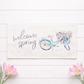 PANEL ONLY: RECTANGLE for throw pillow Flowers Tulips Vintage Old Floral SPRING BIKE