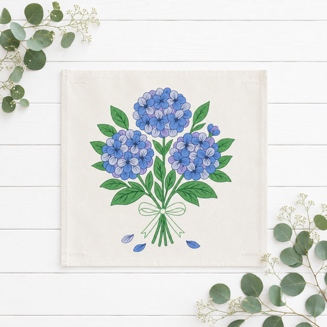 PANEL ONLY: SQUARE Entry, Garden,  House Warming, Host, Mother's Day Neutral; HYDRANGEAS