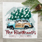GIFT GUIDE:  FOR THE TRADITIONAL CHRISTMAS MOVIE LOVERS!   SQUARE GIFT SET: PERSONALIZED GLITTER CHRISTMAS TREE STATIONWAGON AND SQUARE CHARCOAL PILLOW