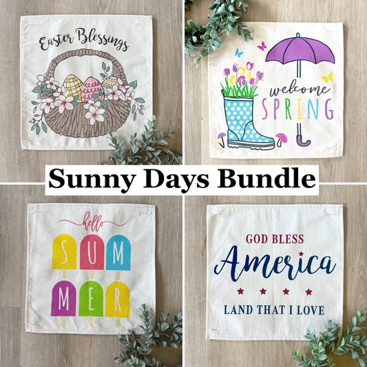 Bundle Deal: Square Sunny Days Bundle (4 pack) SAVE!!!: EASTER BASKET, SPRING BOOT, POPSICLES, LAND THAT I LOVE