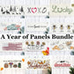 Bundle Deal: RECTANGLE Year of Panels Bundle (12 pack) SAVE!!!: DEER, XOXO, LUCKY, EASTER TRUCK, HOME SWEET HOME, 3 BEES, OLD GLORY, SUNFLOWERS, FALL BIKE, CANDY JARS, THANKSGIVNG PIE, SLEIGH RIDES
