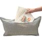 Pillow ONLY (with fluffy insert): Galvinized Charcoal/Cream Farm Stripes: DARK CHARCOAL/CREAM STRIPES PILLOW (with insert)