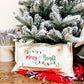 Holiday Panel: Winter, Christmas Lights, String of Lights, Farmhouse, Red, Green, Blue ; MERRY & BRIGHT