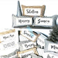 Custom Wedding Gift Bundle:  3 seasons + GINGHAM/BUFFALO CHECK pillow + custom last name panel: 3 BEES BEE KIND / SUNFLOWER JARS / VINTAGE CHRISTMAS TREE TRUCK /CUSTOM LAST NAME PANEL