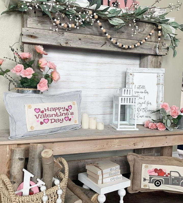 Holiday Panel: Vintage,  Father's Day Dad Winter, Country Farm, Red, Pink, Farmhouse, Arrow, Love, Be Mine; VALENTINES TRUCK