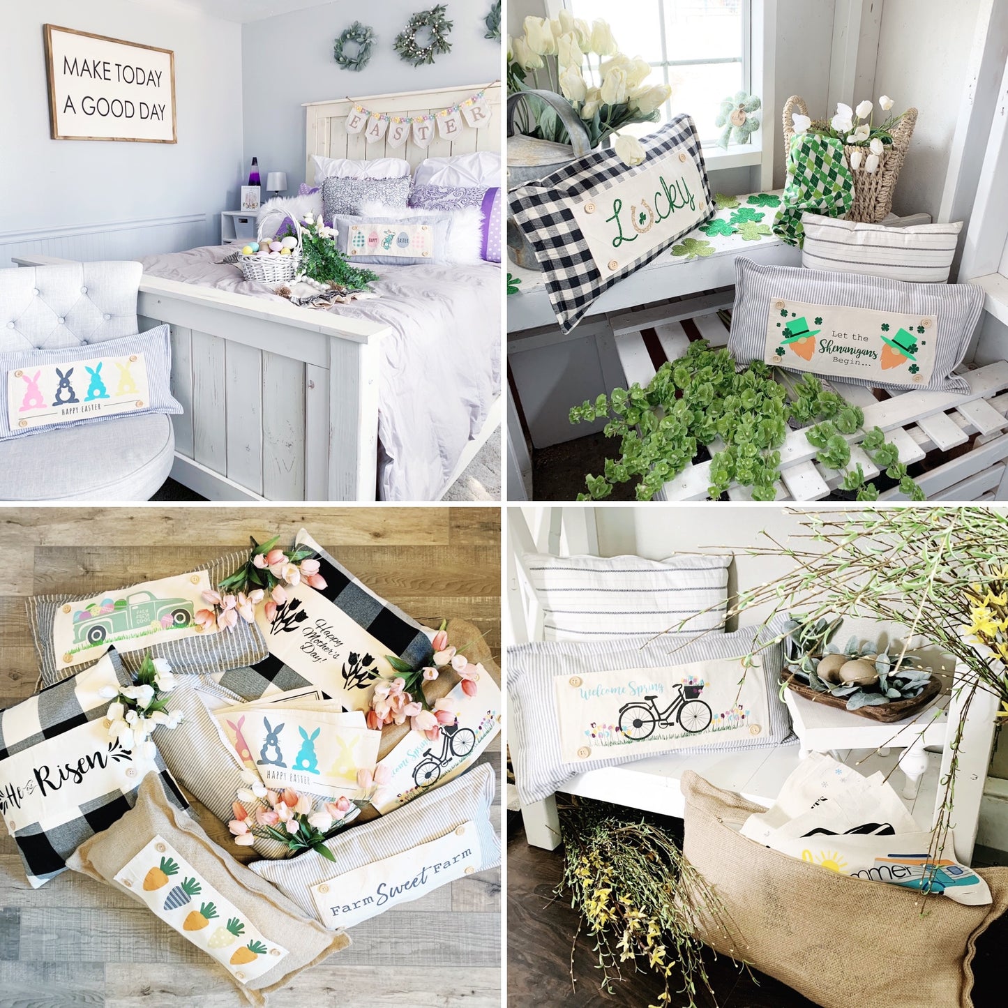 Holiday Panel Spring: Happy Easter Bunnies, Peep; PASTEL BUNNY RABBITS