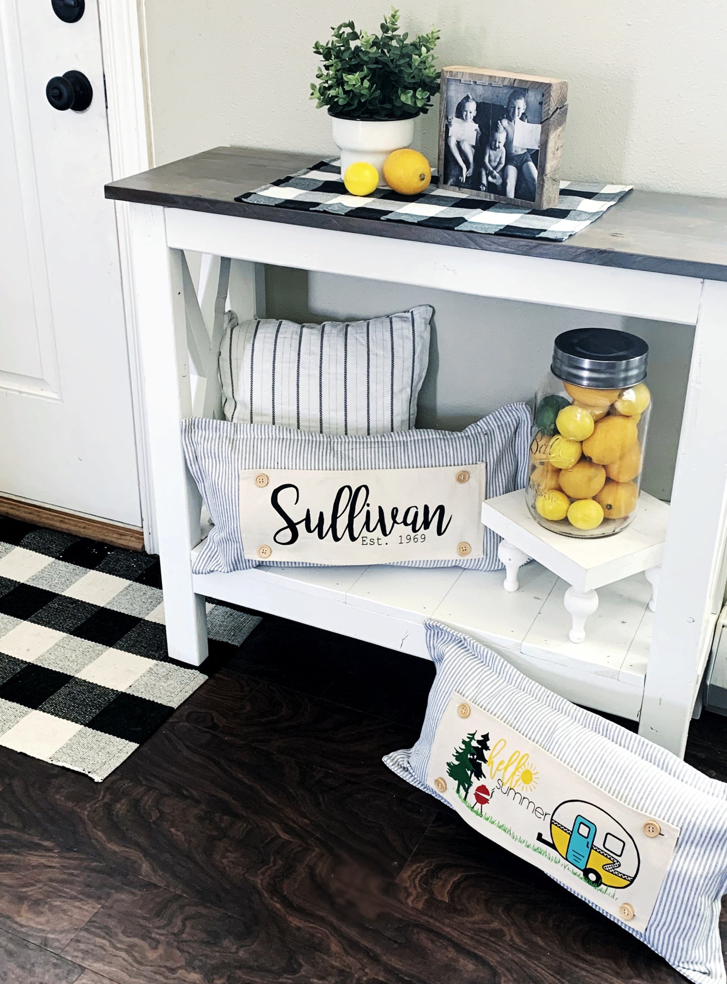 BOHO Custom Wedding Gift Bundle:  3 seasons + Boho pillow + custom last name panel & LEMON CITRUS / WHEAT / NATIVITY / CUSTOM PANEL/ BOHO PILLOW