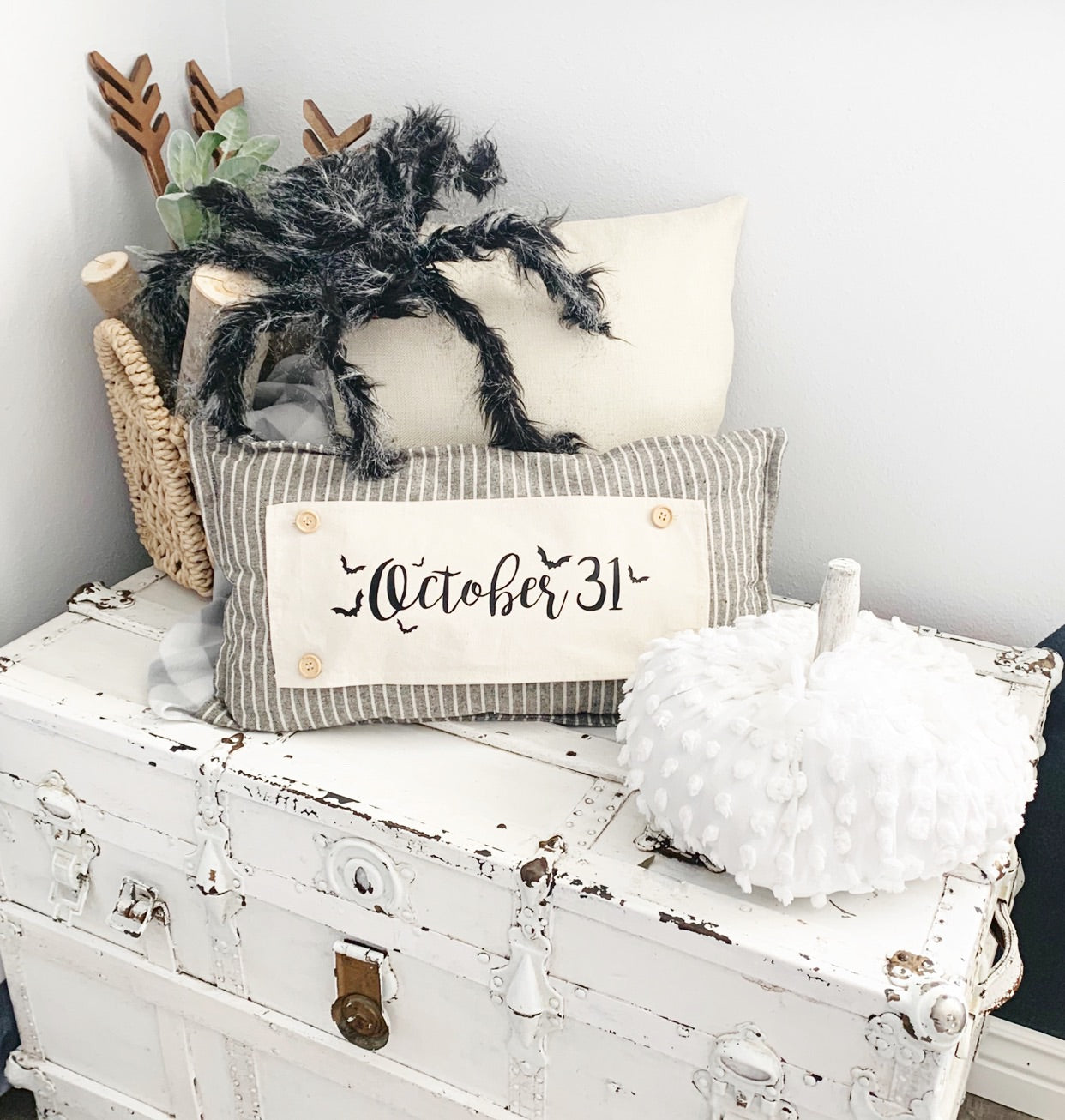 Pillow ONLY (with fluffy insert): Galvinized Charcoal/Cream Farm Stripes: DARK CHARCOAL/CREAM STRIPES PILLOW (with insert)
