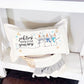 SEASONAL BUNDLE SET: Natural Cream Boho Pillow (comes with foam insert and these 4 panels in back pocket); Winter Spring Summer Fall Autumn: GATHER TOGETHER, EASTER TRUCK, SUMMER FLIP FLOPS, FARM FRESH CHRISTMAS TREES